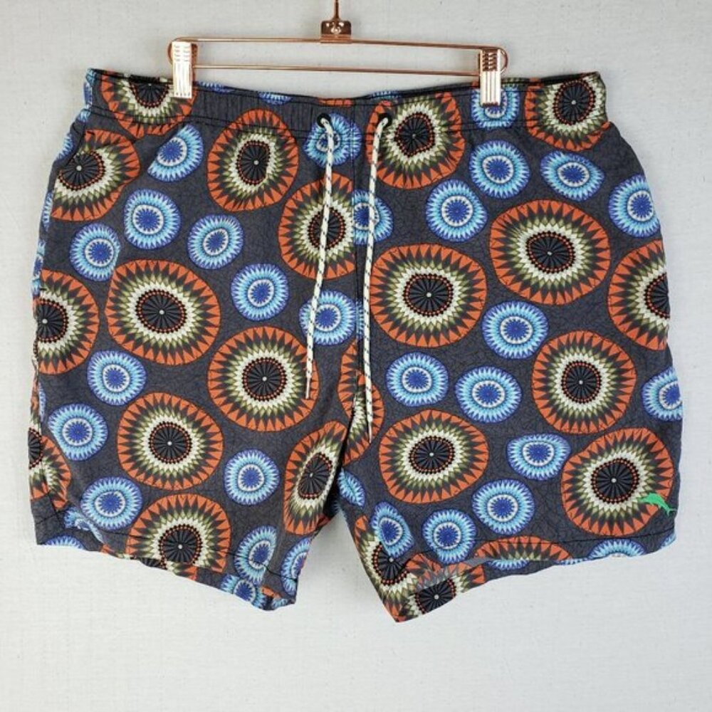 Tommy Bahama RELAX Swim Trunks Novelty Print Colorful size XL Lined Drawstring